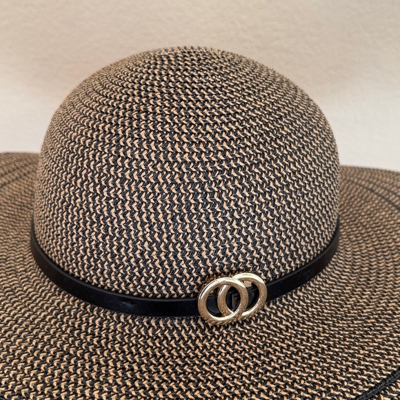 INC Elegant Striped Wide-Brim Hat - Picture 4 of 11